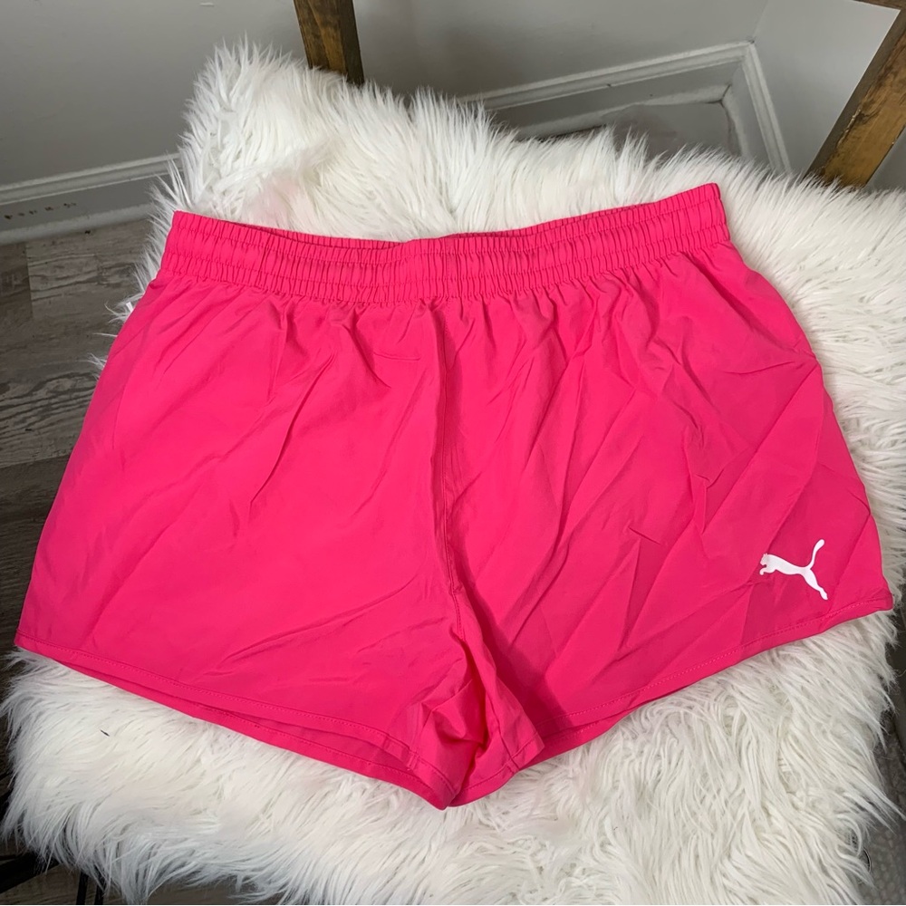 Puma Women's Bright Pink Athletic Shorts L